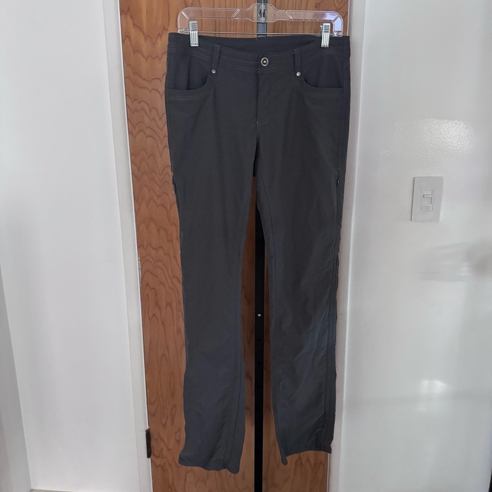 Kuhl Slim Straight Dark Gray Pants women 8 long